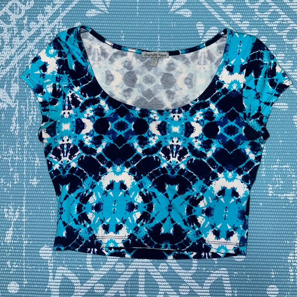 Blue Tie Dye Crop Top Charlotte Russe